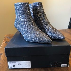 J Crew Fiona Glitter Kitten Heel Boots Sz 9m